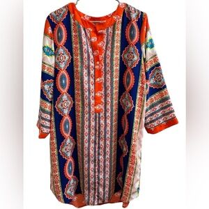 New With Tags- Gibson Latimer Printed Tunic- Size Medium